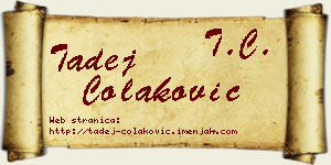 Tadej Čolaković vizit kartica